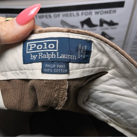 POLO by Ralph Lauren 34x32 Philip Pant Brown Corduroy Classic Prep‎ Cabincore - Picture 2 of 10